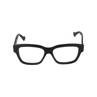 Gucci Zwarte Havana Transparante Bril Gg 1428O 006 - Heren - Brillen - Zwart - 55 MM - Accessoires