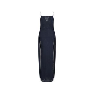 Jacquemus Maxi Dresses, female, Blue, Size: S La Robe Maille Plumetis