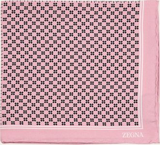 Ermenegildo Zegna Mens Petite Geometric Floral Silk Pocket Square