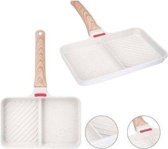 Trade Shop Trade Shop - Padella Antiaderente Per A Doppio Scomparto Manico In Brachelite Per Cucinare