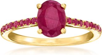 Ross-Simons Ruby Birthstone Ring in 18kt Gold Over Sterling