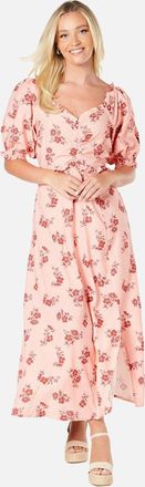 Dorothy Perkins Womens Dorothy Perkins Womens/Ladies Floral Puff Sleeve Midi Dress - Pink - Size: 14