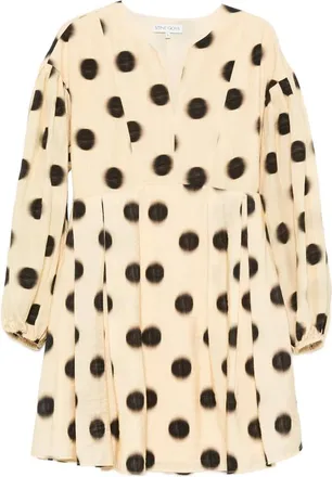 Stine Goya Polka-dot Balloon-sleeve Dress