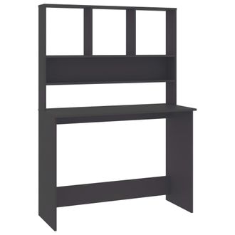 vidaXL Escritorio Con Estantes Madera Contrachapada Gris 110x45x157 Cm Vidaxl
