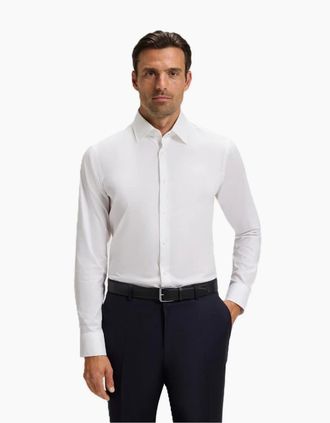 HUGO BOSS Mens Mens H Joe Kent C1 214 10245425 01 Oxford Shirt - White - Size: 17.75 inch
