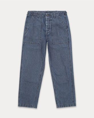 Fortela Newfatigue Pinstripe Fatigue Denim Trousers in Bleach Wash at Nordstrom, Size 36 Eu