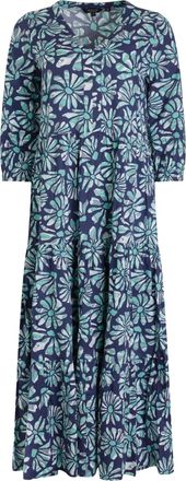 Weird Fish Dames Lainey All-Over Print Seersucker Midi-jurk (Aquamarijn)