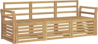 vidaXL Juegos De Sof&aacute;s 3 Uds. Blanco Madera De Acacia S&oacute;lida Vidaxl