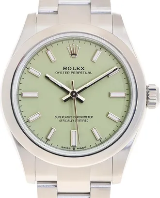 Rolex Oyster Perpetual Automatic Chronometer Green Dial Ladies Watch M277200-0012