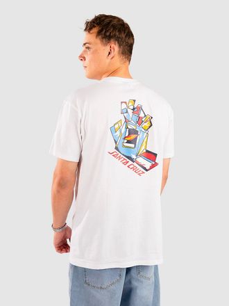 Santa Cruz Screaming Scratched Hand Chest T-Shirt bianco