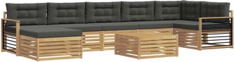 vidaXL Conjunto De Sof&aacute;s De Exterior 8 Uds. Blanco Y Antracita Vidaxl