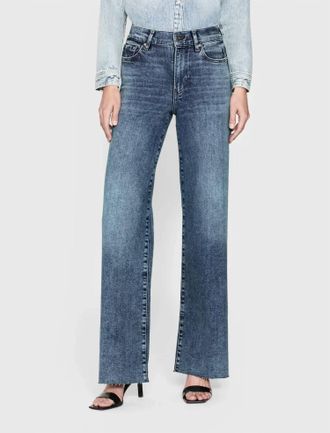 Frame Denim Le Slim Palazzo Wide Leg Jeans In Rowley Raw After