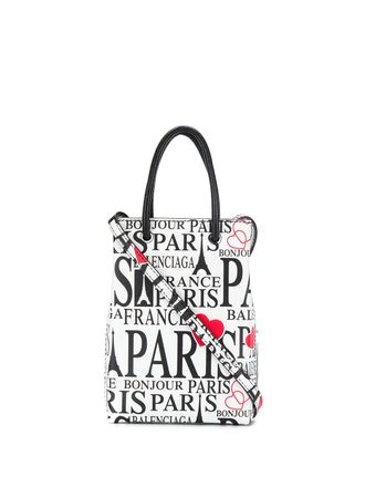 Balenciaga Bonjour Paris Mini Bag - women - Leather - OS - White