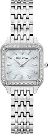 Bulova Sutton Quartz Diamond White Mother of Pearl Dial Ladies Watch 96R256