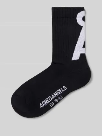 Armedangels Socken mit Label-Stitching SAAMUS in Black, Gr&ouml;&szlig;e 35-38