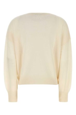Le Kasha Womens White Cashmere Modena Sweater Exterior: Organic Maglieria