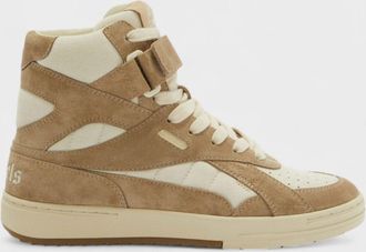 Palm Angels Mens High Top University Leather Suede Sneakers Beige - Size UK 4