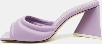The Attico Light Purple Satin Devon Slide Sandals
