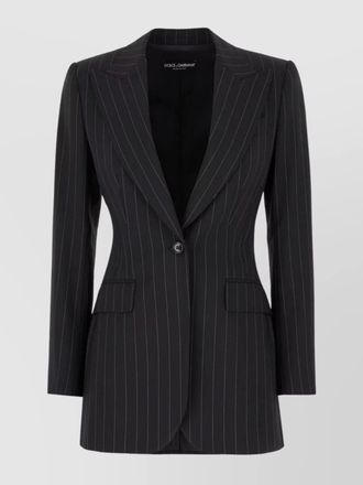 Dolce & Gabbana embroidered virgin wool single-breasted blazer