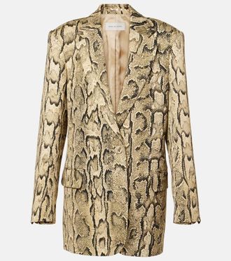 Dries Van Noten Snake-effect jacquard blazer