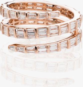 Anita Ko 18K Rose Gold Baguette Diamond Coil Ring - Womens - Diamond/18kt Rose Gold