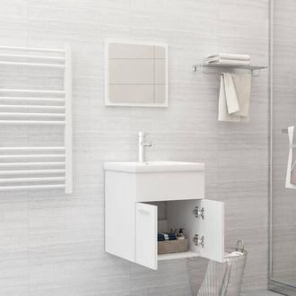 Berkfield Home Elegant Bathroom Furniture Set White Engineered Wood