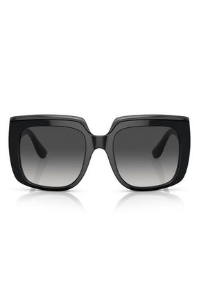 Dolce & Gabbana 54mm Gradient Square Sunglasses in Transparent Black at Nordstrom