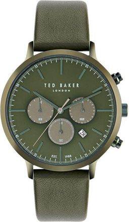 Ted Baker Haarvin Chronograph Leather Strap Watch, 44mm in Green at Nordstrom