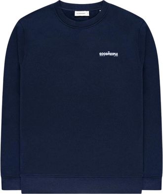 The Goodpeople Lito Sweatshirt - Heren - Sweatshirts & Hoodies - Blauw - Maat: M Katoen