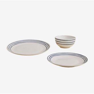 Sklum Set di stoviglie Isolda in porcellana bone china da 12 pezzi Sklum