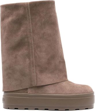 Casadei Renna Enkellaarsjes - Dames - Hoge Laarzen - Beige - 36 EU - Leer - Schoenen