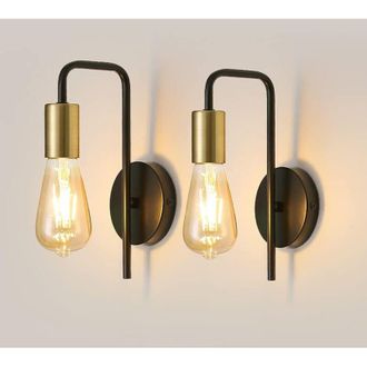 OEM Aplique De Pared Vintage (paquete De 2), L&aacute;mpara De Pared Industrial Para Interiores, Foco De Pared Retro De Hierro Para Dormitorio, Pasillo O Bar, Co