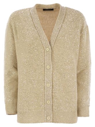 Fabiana Filippi Cotton Strick -Strickjacke mit Pailletten