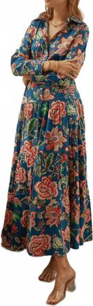 Guadalupe Design Meredith Peony Dress In Blue