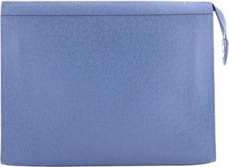 Louis Vuitton Blue Taiga Leather Pochette Voyage Mm (Authentic Pre-Loved)