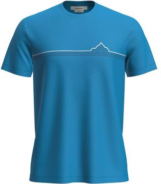 Icebreaker Merino 150 Tech Lite S/S Tee Range Stripes Merinoshirt f&uuml;r Herren | blau