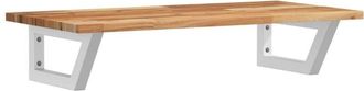 vidaXL Basin Shelf Wall Mounted Steel and Solid Wood Acacia Vidaxl
