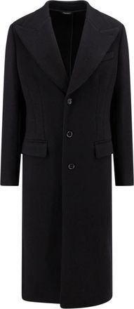 Dolce & Gabbana Lange- enkelrijige- gedeconstrueerde jas - Heren - Mantel - Zwart - XL - Wol - Jassen