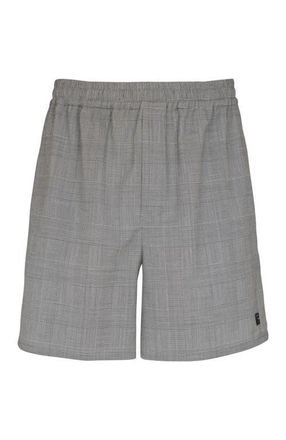 Balmain Relaxed shorts in Prince of Wales satin in Black at Nordstrom, Size Xx-Large