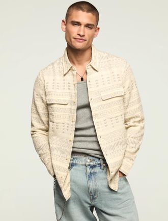 Lucky Brand Mens Jacquard Humboldt Utility Shirt