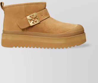 Tory Burch mellow boots with metal strap hardware