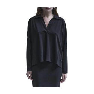 Kaos Blusa in jersey interlock - - Blouses & Shirts - Donna - Nero - XL