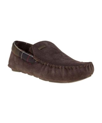 Barbour Mens Monty Slippers - Brown Suede - Size UK 8