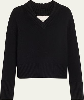 Lisa Yang Aletta V-Neck Cashmere Knit Sweater