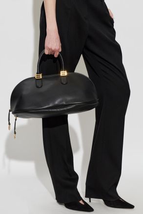 Balenciaga Leather Bag Bolero Bowling Medium, Womens, Black