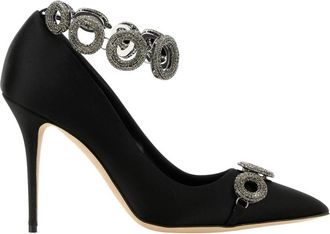 Manolo Blahnik Istera 105mm Pomp - Dames - Pumps - Zwart - 36 EU - Schoenen
