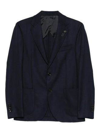 Lardini virgin wool single-breasted blazer - men - Virgin Wool - 52 - Blue