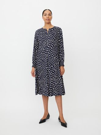 Masai MaNexora Polka Dot Midi Dress in Navy Blazer at Nordstrom, Size Xx-Large
