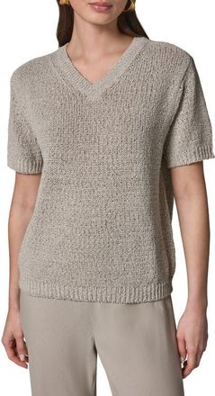DKNY Cotton Blend V-Neck Sweater in Sandstone Multi at Nordstrom, Size X-Large