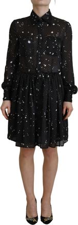 Dsquared2 Dsquared&sup2; Polka Dot Long Sleeves Button Down Womens Dress (Pre-Owned)